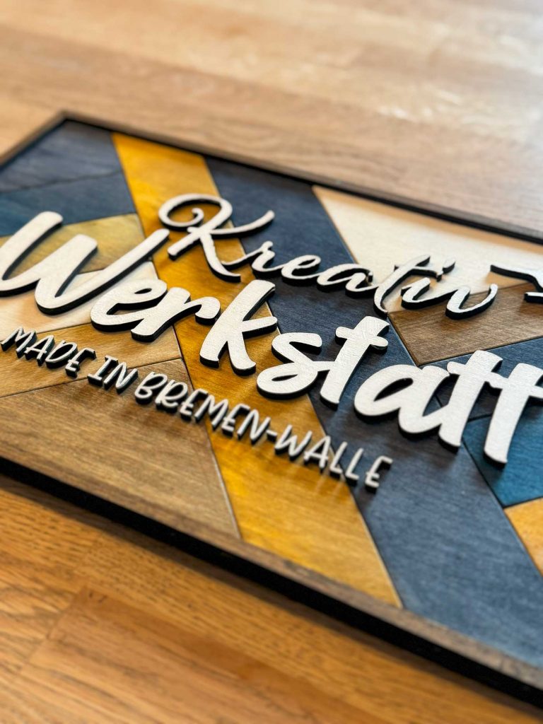 Holzschild - Kreativwerkstatt